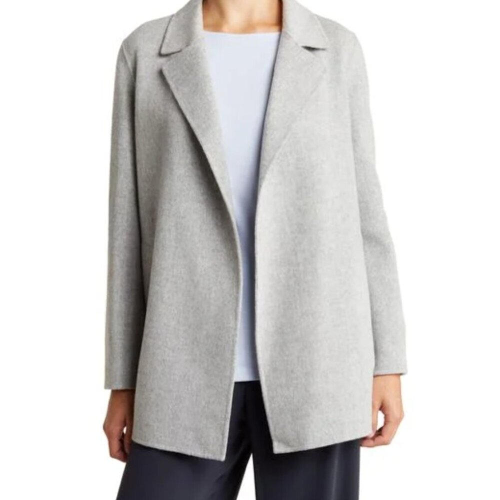 NWT Theory Sileena Coat Women's Size S Stone Winsome Double-Face Wool-Cashmere